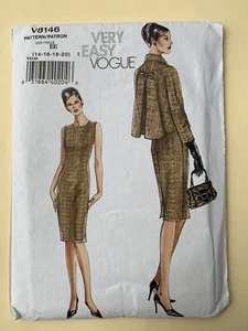 Very Easy Vogue pattern V8146 Dress straight Jacket classic lines Sz 14-20 UNCUT - Picture 1 of 4