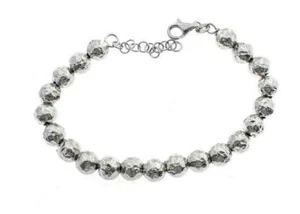 Bracciale argento 925 sfere 0.6mm fantas gioielli donna uomo rodiato anallergico - Foto 1 di 1