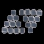 20x Transparent Boxes with Lid and Rectangle Clear Jewelry Holder Craft for Case