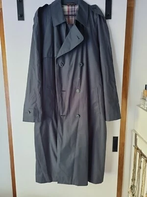 MARKS & SPENCER Blue Vintage Double Breasted Trench Coat Jacket Size L Eu 4 S10 - Image 1 of 4