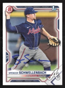 Spencer Schwellenbach Signed 2021 1st Bowman Draft Paper #BD-44 Braves 29 - Picture 1 of 2
