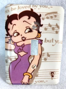 Fleischer Studios 1997 BETTY BOOP Interruptor de luz de metal Cubierta Placa de pared con tornillos - Imagen 1 de 3