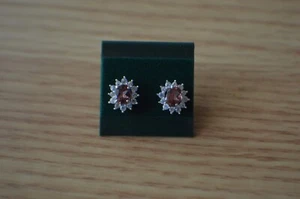 Ohrringe 1,40 kt Tansanischer Rouge Granat/Zirkon Rhodium über Sterlingsilber - Bild 1 von 9