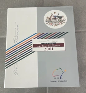 2001 Australia Stati e Territori Moneta Non Circolata Mint Set 20 Monete Totale L2 - Foto 1 di 11