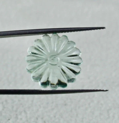 Natural Greenish Blue Aquamarine 10.56 Ct Carved Gemstone For Ring Or Pendant - Image 1 of 4