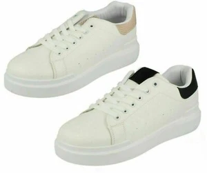 Entrenador con cordones de plataforma para damas F7R203 por lugar en £20.99 - Imagen 1 de 20