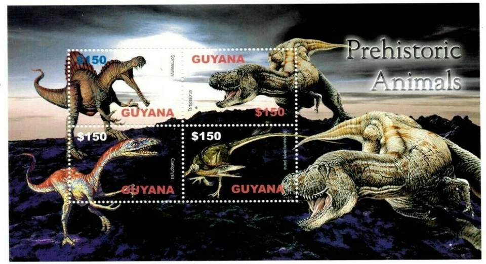 Guyana - 2005 - Dinosaurs Spinosaurus - Sheet Of 4 - MNH - Image 1 of 1