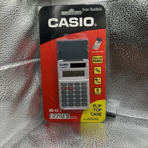 Casio Grey Flip Top Case HS-4E Solar Handheld Electronic Calculator - Picture 1 of 2