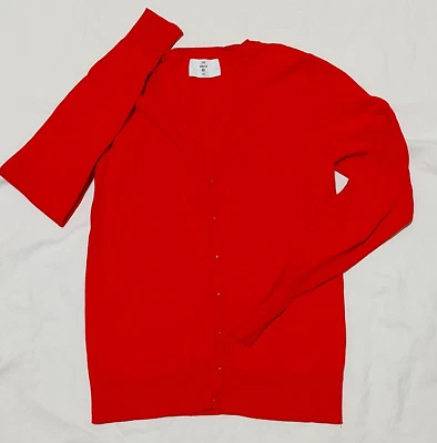 C&A Damen Strickjacke XS Rot Cardigan Langarm Oberteil dünn Knopfverschluss -B1 - Bild 1 von 3