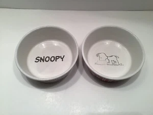 Snoopy 5" Dog Food & Water Bowls PEANUTS by Gibson-Set Of 2 - Picture 1 of 6