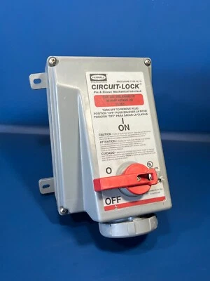 Hubbell Circuit Lock Pin & Sleeve HBL430MI7W 30A 480V3Phase 15H.P. NEMA 4x,12 - Image 1 of 2