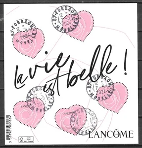 FRANKREICH 2024 Block - Herz - Lancôme gestempelt Rundstempel - Bild 1 von 1