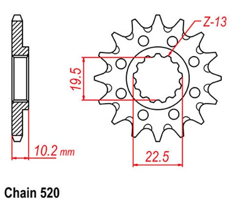 RK Front Sprocket 14T for Suzuki Trojan 200/DR200SE 1996-2023 - Image 1 of 1
