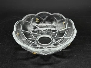 Glass 4" Round Chandelier Bobeche 15/16" Center Hole Diamond Pattern 5 Prisms - Picture 1 of 5