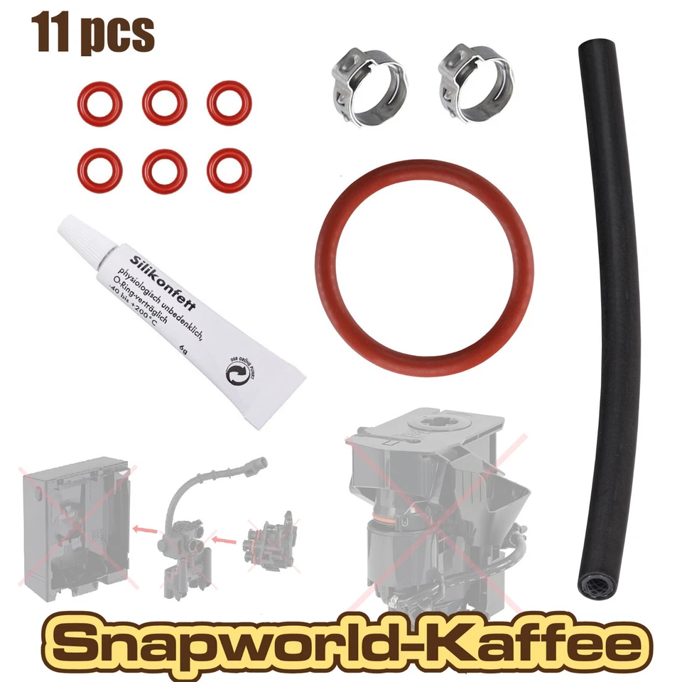SNAPWORLD-KAFFEE Dichtung Schlauch für Siemens EQ3 EQ9 für Brühgruppe Kaffeeauslauf Silikonfett
