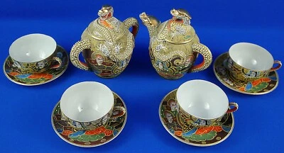 Vintage Japanese Satsuma Dragon Ware Tea 12 Pieces Set  - Image 1 of 4