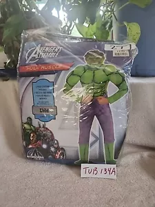 Marvel Avengers Assemble Hulk Muscle Niño Disfraz Grande 12-14 Nuevo - Imagen 1 de 5