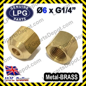 Connettore a compressione D6 x G1/4 DADO FEMMINA tubo rame giunto accoppiamento gas GPL - Foto 1 di 1