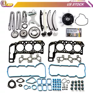 For Dodge Dakota Jeep 3.7L New Timing Chain Kit Head Gasket Set Water Pump - Picture 1 of 18