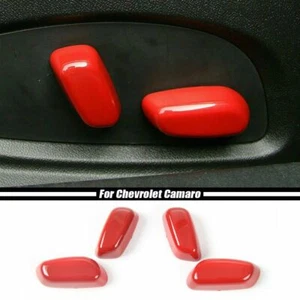 Red Seat Adjust Switch Decor Cover Trim Accessories For Chevy Camaro 2017+ 4pcs - Imagen 1 de 8