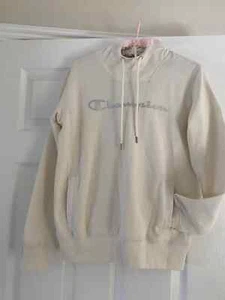 White / Cream Champion Hoodie Small - Picture 1 of 3