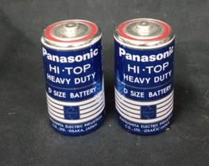 Vintage Panasonic Hi-Top Heavy Duty D Cell Battery (2) - Picture 1 of 4