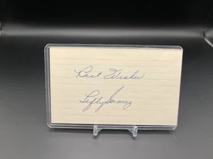 Lefty Gomez signed 3x5 vintage - Yankees - died 1989 HOF - Picture 1 of 1