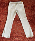 Level 99 Chloe Stiefel geschnittene Jeans weiß gewaschen mittlerer Anstieg 5 Taschen Gr. 31 tolle Baumwolle