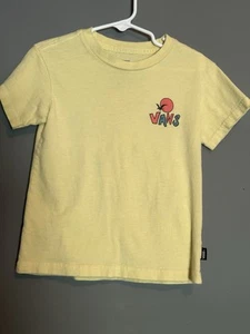 Vans Off The Wall T-Shirt Toddler 2T Yellow Short Sleeve Graphics Front & Back - Picture 1 of 5