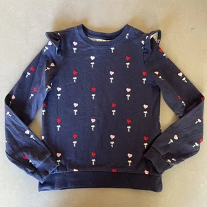 Janie And Jack Girls Size 10 Navy Snoopy Hearts Sweatshirt - Picture 1 of 2