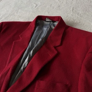 Jos A Bank Mens 100% Camel Hair Red Blazer Sport Coat 48 R | Holiday Party Red - Picture 1 of 13