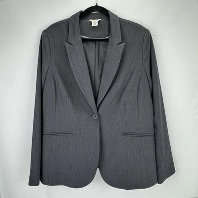 Blazer Liz Claiborne Negro Pecho Único Bolsillos Forrados Mujer’s Talla 16 Clásico  Foto 1 de 4