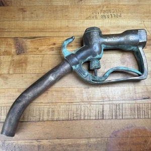 1926 Buckeye Brass Gas Pump Nozzle PAT'D May 18, 1926 Verdigris(green) Patina - Picture 1 of 10