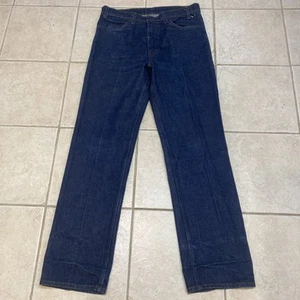 Vintage 70s Levi's Orange Tab 519 Relaxed Straight Dark Denim Jeans 36x33 USA F5 - Picture 1 of 14
