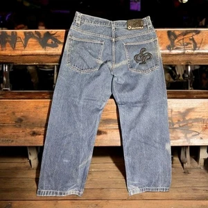 Pantalones de mezclilla vintage Southpole azules holgados 4180 descoloridos desgastados Y2K 32x27 reales - Imagen 1 de 12