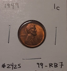 1949 Lincoln Wheat Penny Wheat Cent 1c US coin Philadelphia Mint (#99-2425/RB7) - Picture 1 of 3