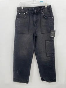 Represent Herren Jeans Jet Black Größe 32 R3 Drive Denim Baggy Fit Distressed Baumwolle - Bild 1 von 10