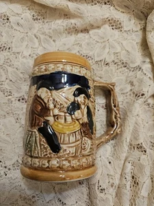 Vintage in Japan hergestellter Keramik Bierkrug oder Bierstein KOSTENLOSER US-VERSAND Tavernenszene  - Bild 1 von 18