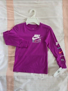 Nike 72 Long Sleeve Pull Over Tee Boys 4 Xs Vivid Purple New w/ Tags - Picture 1 of 7