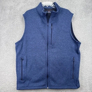 Vineyard Vines Shep & Ian Mens Large Tall LT Vest Blue Full Zip Casual No Logo - Picture 1 of 8