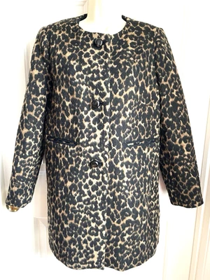 Talbots Jacket Blazer Coat sz 4 P Animal Print Wool Blend Button Down Warm Tweed - Image 1 of 4