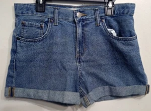 Girls 16 Regular Levi’s Boyfriend Shorts blue denim distressed jean - Picture 1 of 3