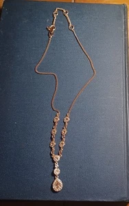 Givenchy Crystal Rose Gold Tone Necklace, Fold Over Closure, Extendable 18" - Picture 1 of 3