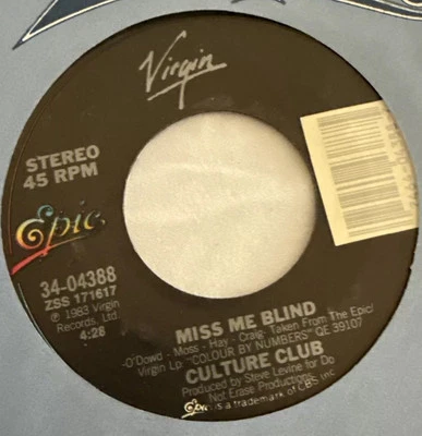 Culture Club 45RPM Miss Me Blind / Colour By Numbers 7" Vinyl Single - Image 1 of 2