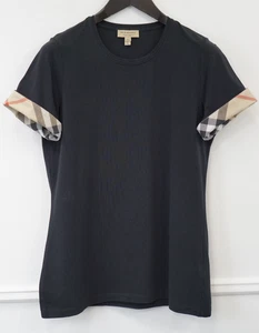Mujer Burberry Camiseta Negra Cuello Redondo Elástico Algodón Informal Talla XL - Imagen 1 de 9