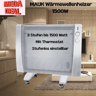 Heizer Mauk 1500W Wärmewellenheizung Elektroheizung Heizstrahler Heizlüfter 360°