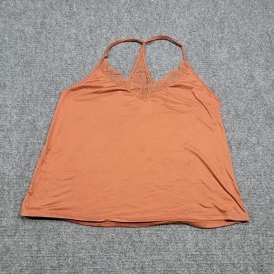 Camiseta sin mangas Flora by Flora Nikrooz para mujer mediana naranja quemado ribete de encaje espalda cruzada Foto 1 de 4