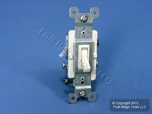 P&S Lt. Almond 3-Way Toggle Wall Light Switch 15A 120V Residential Bulk 663-LAGU - Picture 1 of 5