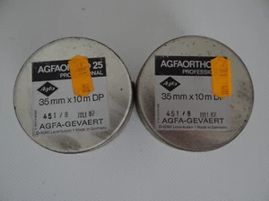 2x AGFAORTHO 25 Professional 35mm x 10m abgel. Julio 87 NOS EMBALAJE ORIGINAL - Imagen 1 de 5