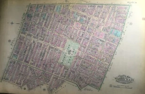 1885 GREENWICH VILLAGE WASHINGTON SQUARE PARK NYU MANHATTAN NEW YORK ATLAS MAP - Picture 1 of 4